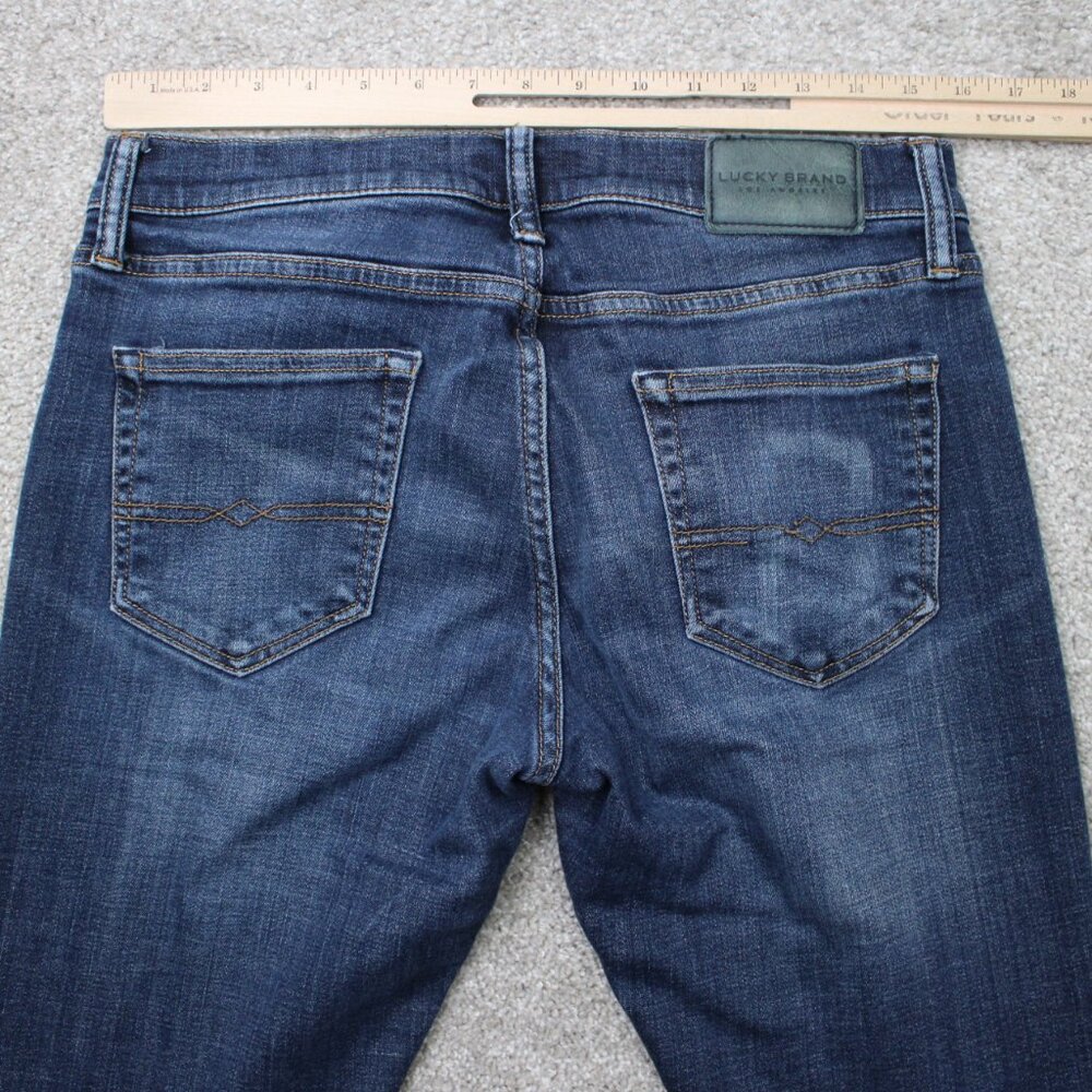 Lucky Brand Jeans Mens 30x32 Blue Coolmax 110 Slim 5-Pocket Stretch Demin - Picture 7 of 16